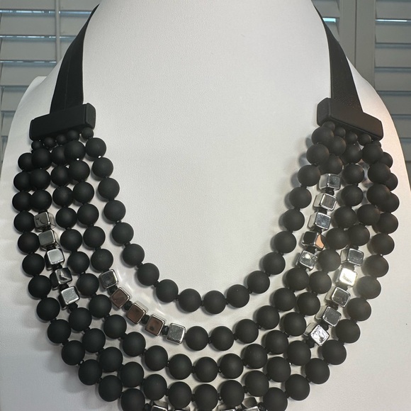 Chicos, NWT black and silver beaded necklace - Picture 13 of 15